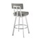 Armen Living Jinab Swivel Counter Stool in Brushed Stainless Steel with Gray Faux Leather 840254335288 - alternate 8